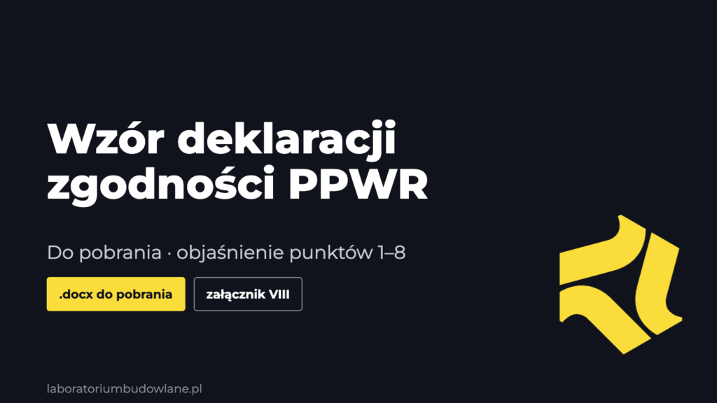 Wzór deklaracji zgodności PPWR do pobrania — objaśnienie punktów 1–8 załącznika VIII